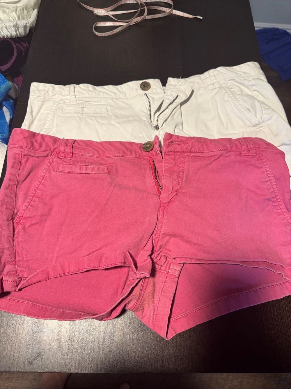 Express Pink and Cream Cotton Blend Shorts bundle